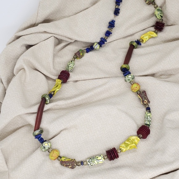 Handmade Polymer Clay Beaded Necklace - Picture 7 of 11